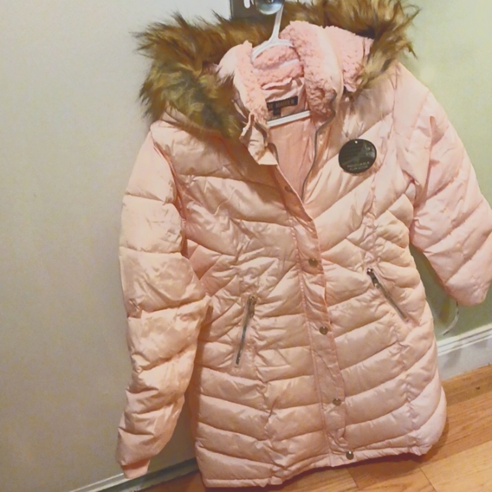 STEVE MADDEN / L-size Baby Pink WINTER COAT WITH HOOD